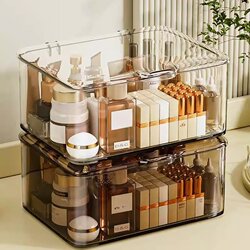 Cosmetic Storage Box Dust-Proof Household Large-Capacity Makeup Box Desktop Organizer Makeup Table Skin Care Product Storage Rack