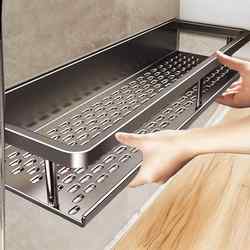 Bathroom Shelf with Wall-Mounted Holes for Storage, Wall-Mounted Washroom Toilet Shelf, No-Counter Luxury Storage Rack