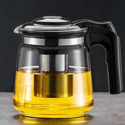 Glass Teapot, High Temperature Resistant, Thickened, Large Capacity, Household Health-Preserving Tea Set, Large Size, for Boiling Water and Brewing Tea