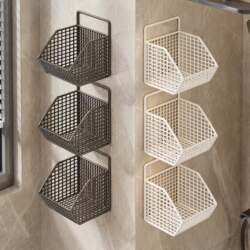 Bathroom Storage Rack, No-Drill Corner Shelf, Wall-Mounted Multifunctional Household Toilet and Shower Room Organizer