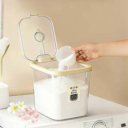 Large Capacity Laundry Detergent Storage Box with Spoon, Light-Proof Container, Moisture-Proof Sealed Jar, Special for Storing Dishwashing Tablets