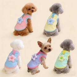 Cat and Dog Clothes for Spring and Summer, Pet British Shorthair Blue Cat Anti-Shedding Breathable Sun-Protective Harness-Compatible Vest for Teddy and Bichon