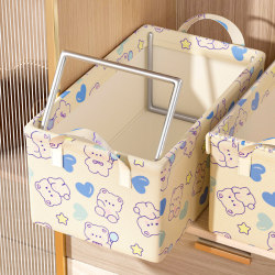 Foldable Clothes Storage Box, Home Wardrobe Layered Storage Organizer with Lid, Pants Organizer Box, Clothing Storage Basket