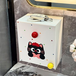 Wall-Mounted Sanitary Napkin Storage Box with Lid for Bathroom, Large Capacity Toilet Organizer for Menstrual Pads, Wall-Mounted Type