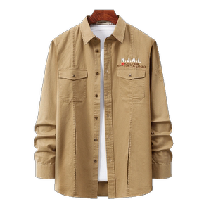 
Franizilla 100% cotton comfortable casual fashion embroidered shirt men's long-sleeved shirt daily shirt men's long-sleeved