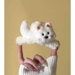 Cartoon West Highland Plush Hair Clip, Soft and Cute Puppy Hair Clip for Women, Shark Clip for the Back of the Head, Cute Hair Accessory, Updo Hair Accessory