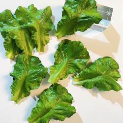 Simulated Lettuce Leaf Model for Plate Decoration, Fake Vegetables, Restaurant Decorations, Plastic Soft Washable Large Lettuce Leaves