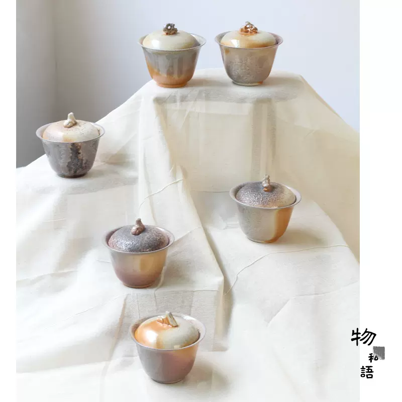 物语纯手工原矿茶叶末釉茶具盖碗茶杯景德镇秘色高端单色釉茶器-Taobao 