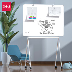 Deli Whiteboard Mb714 Ballet Stand Whiteboard 900*1200mm Removable Silent Brakeable Roller