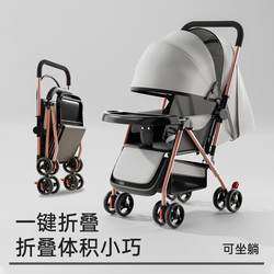 Baby Sleeping Basket Stroller Can Sit and Lie Down, Lightweight Foldableable Two-Way Newborn Baby Stroller Stroller