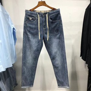 
Haijia! Men's clothing brand summer men's elastic waist thin stretch jeans slim fit anklet stretch nine-point pants