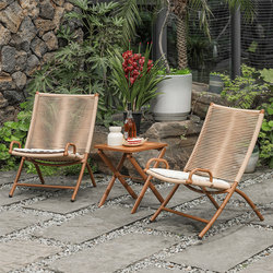Folding Chair, Recliner, Home Courtyard, Open-Air Outdoor Rattan Chair, Balcony Leisure Chair, Small Apartment Lazy Backrest Chair