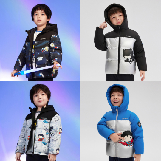 Bosideng Boys' Winter Down Jacket - Ultraman Cartoon, Red, Thick