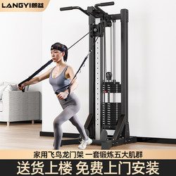Langyi_Single-Sided Small Bird'S-Eye View Fitness Equipment, Multifunctional All-In-One Comprehensive Rowing Trainer for Home Use