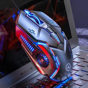Silver carving G5 wired mouse hair light game e -sports mechanical silent computer accessories cross -border private model Amazon
