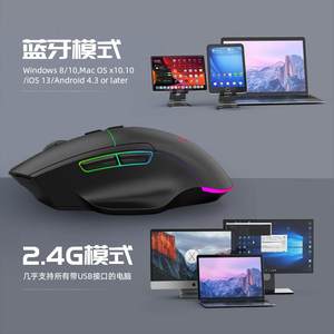 
Bluetooth mouse three-mode TYPEC charging wireless RGB game starting from one piece, computer accessories RGB lighting effect
