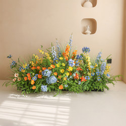 Simulated Floral Art, Landscape Window Decoration, Large Indoor Light Luxury High-End Bionic Fake Green Plant Floor-Standing Ornaments