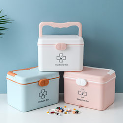 Portable Hand-Held Small Medicine Box for Student Dormitories, Large-Capacity Compartmentalized Medicine Storage Box, Household Medicine Box, First Aid Box