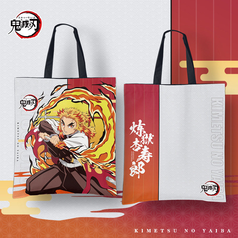 鬼滅の刃 キャンバス トートバッグ - 大容量、ユニセックス