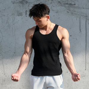 
Vest Up elastic large slim fit thick thread close-fitting sweat-absorbing fitness vest men's sports running sleeveless trendy