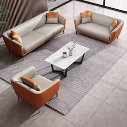 Office Sofa, Simple Business Casual Reception, Hotel Lobby, Three-Seater Sofa, Modern Office Rest Combination