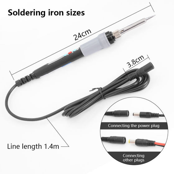 
Low voltage 12v 24v car soldering iron set outdoor car plug soldering iron crocodile clip energized xt60
