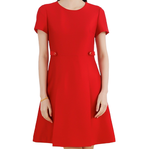 
[Small Size Clearance] Yichen Summer New Engagement Dress Premium Small Fragrance Style Slim Short Sleeve A-Line Skirt for Women