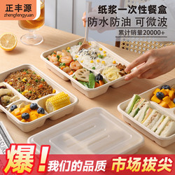 Disposable Lunch Box, Food-Grade Lunch Box, Divided Plate, Packaging Box with Lid, Microwaveable, Three, Five, Six, Four Compartments