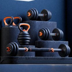 Dumbbell Men's Fitness Home Equipment Kettlebell Set Dormitory Adjustable Weight Solid Barbell Dumbbell Rack Pull-Up Bar