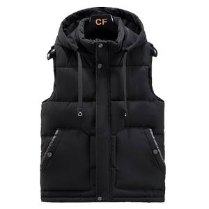 Cotton vest male autumn and winter disassembly, hooded Korean version of handsome casual down cotton and horses, thickened shoulder vest jacket
