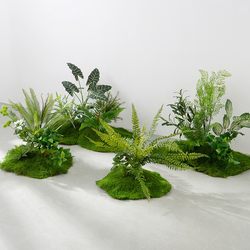Simulated Moss Green Plant Landscaping Combination Indoor Artificial Plant Micro-Landscape High-End Light Luxury Biomimetic Floor-Standing Decorative Bonsai