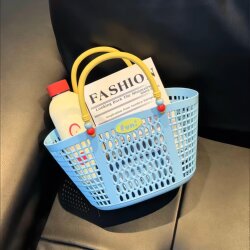 Dopamine Bath Basket, Large Capacity, High Aesthetic Value, Multifunctional Vegetable Basket, Handbag, Student Dormitory Swimming Bag