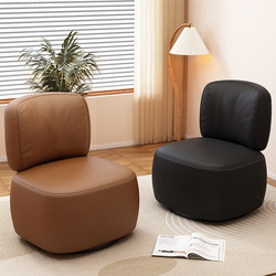 Single Sofa Chair, Cream Style Lazy Sofa, Small Chair with Backrest, Living Room Balcony Leisure Chair, Comfortable Swivel Seat