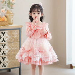 Lolita Princess Dress for Girls, Spring and Autumn Style, Baby Girl Spring Outfit 2026 New Style Clothes, Children's Fashionable Dress