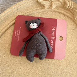 Cute Bear Doll Hair Clip for Girls, Side Bangs Clip, Personalized Creative Hairpin, Children's Duckbill Clip Hair Accessory