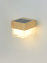 Factory Direct Sales Outdoor Wall Lamp Corridor Balcony Bathroom Staircase Hanging Lamp Outdoor Waterproof Solid Wood Color Solar Lamp