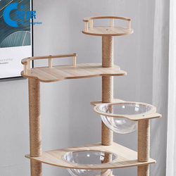 Large Cat Jumping Platform Cat Climbing Frame 2026 Hot-Selling Cat Climbing Frame Cat Tree Cat House for Small Apartments, Space-Saving, Floor-To-Ceiling