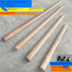 Large Iron Hammer with Wooden Handle, Multi-Functional 70Cm/90Cm Long Octagonal Hammer Handle, Locust Wood, 1.2m Round Hammer with Wooden Handle