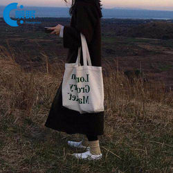 Japanese-Style Eco-Friendly Canvas Bag Student Book Tote Bag Cloth Bag Women's Book-Carrying Bag 2026 New White Men's Style