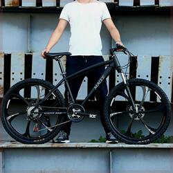 Mountain Bike Bicycle Adult Men's and Women's Variable Speed Bicycle Double Disc Brake Road Shock Absorption 2426inch Student Off-Road Vehicle