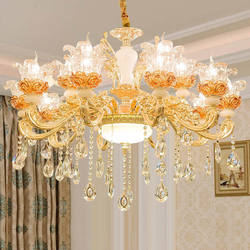 European-Style Living Room Chandelier 2025 New Style Atmospheric Dining Room Bedroom Crystal Lamp 12-Head House Lighting Set