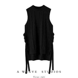 
So beautiful! Short front and long crimped cashmere vest for women, pure cashmere sweater, sweater, and thickened vest