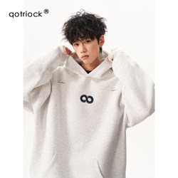 420g Heavy Digital Embroidered Hoodie for Men and Women, Autumn Trendy Brand Loose Pullover for Couples, Fleece-Lined Hoodie