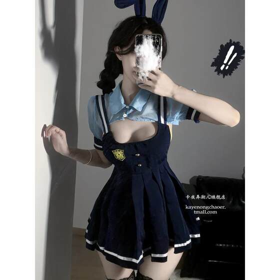 
Rabbit Police Officer*cos Pure Desire Uniform Suit Bunny Girl Battle Sexy Large Scale Bed Temptation qqny Underwear Skirt