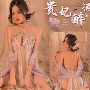 College style retro ethnic style perspective embroidered home pajamas female-sex improved halter neck wrap breast Hanfu Qingqi
