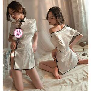 Qingqu cheongsam uniform sexy pure and sexy large size pajamas for women 2023 new summer high-end lace retro
