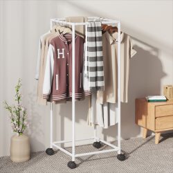 Floor-Standing Household Small Mobile Clothes Drying Rack Indoor Quilt Drying Rack Bedroom Coat Rack Simple Balcony Clothes Drying Rack