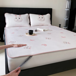 
Summer cool mat Ice silk Class A mother and baby three-piece set bed cover summer cool air conditioning soft mat can be washed by machine