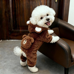 Dog Clothes for Autumn and Winter, Thickened and Warm Cotton Coat for Poodles, Teddy Bears, Bichons, Pomeranians, Small Dogs, Pets, and Cats, Four-Legged Clothing