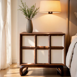 Second-Hand Bedside Table Solid Wood 2025 New Model High-End Home Bedroom Six-Compartment Storage Cabinet Song-Style Aesthetic Bedside Cabinet